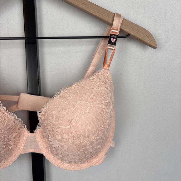 NEW Victoria's Secret Very Sexy Lace Demi Bra 32DD Lightly Lined Underwire Pink - Picture 2 of 9